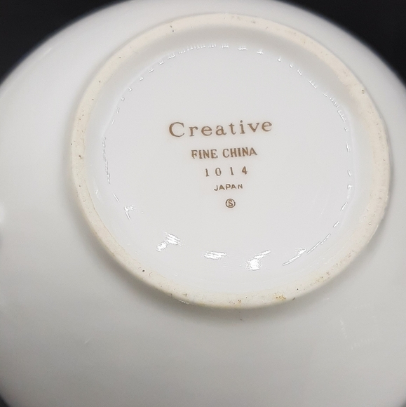 Creative Fine China Japan 1014 PLATINUM STARBURST Covered Sugar Bowl & Creamer - Picture 10 of 10